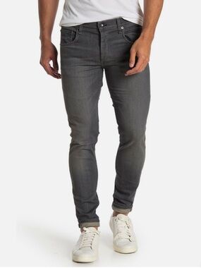 NEW Rag & Bone Mens Fit 1 Grey Extra Slim Fit Dark Wash Denim Skinny Jeans, 34